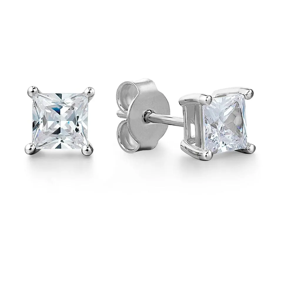 1.25 ct. t.w. Princess Cut Earrings