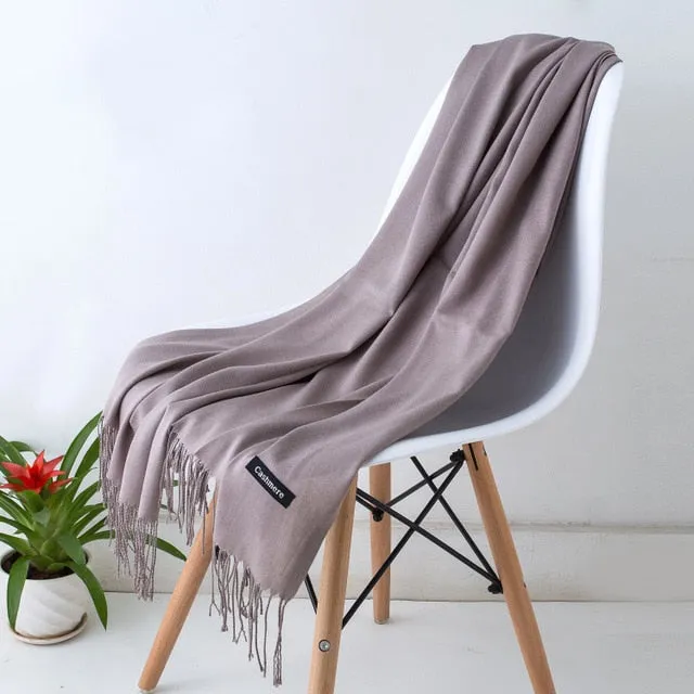 2019 New Luxury Brand Women Cashmere Solid Scarf