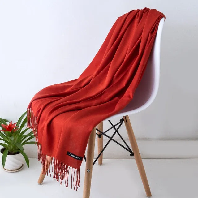 2019 New Luxury Brand Women Cashmere Solid Scarf