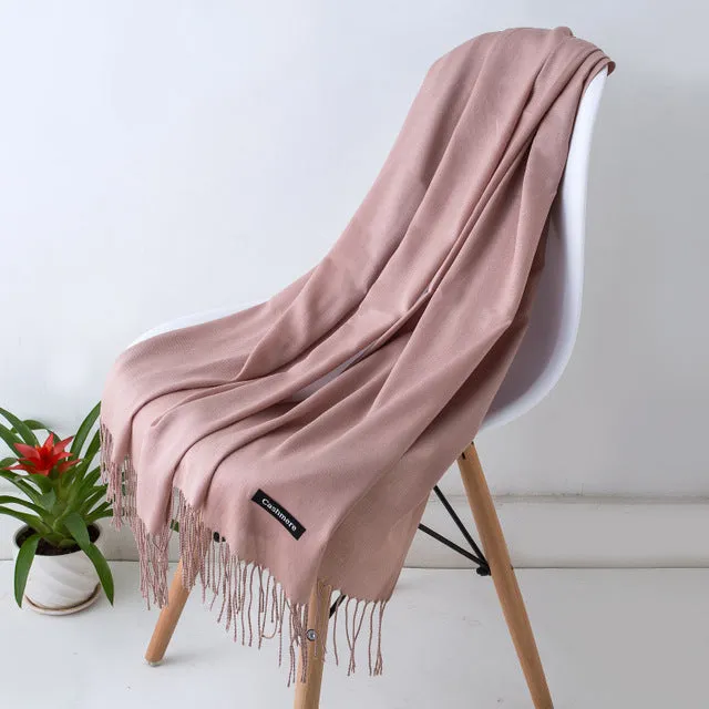 2019 New Luxury Brand Women Cashmere Solid Scarf