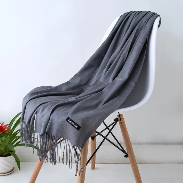 2019 New Luxury Brand Women Cashmere Solid Scarf