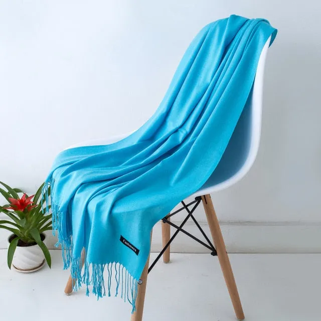 2019 New Luxury Brand Women Cashmere Solid Scarf