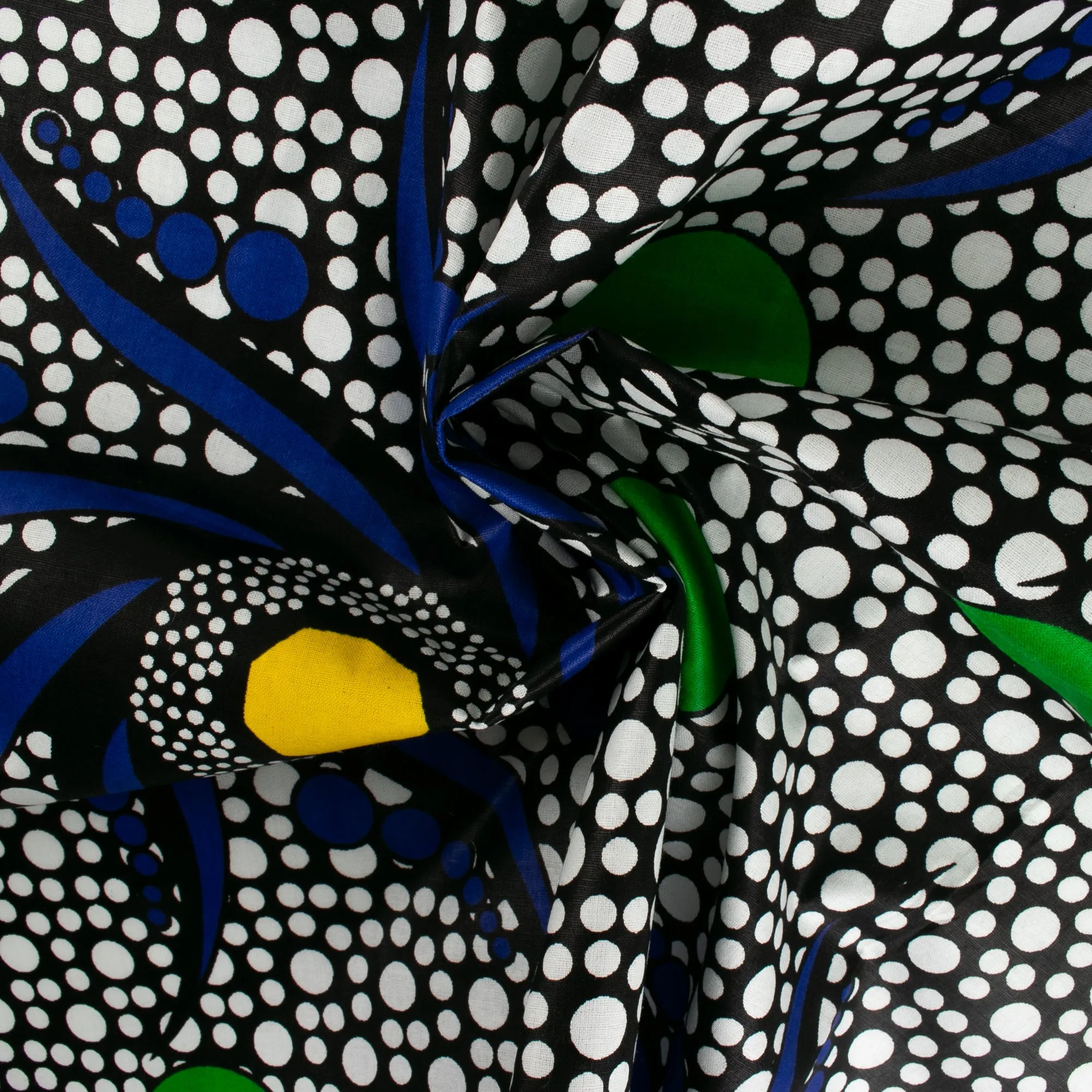 African Print - Cercles / Flowers - Blue