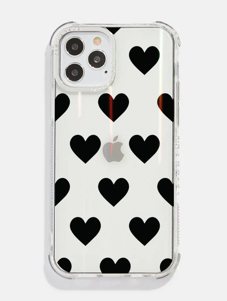 Black Heart Holo Shock iPhone Case