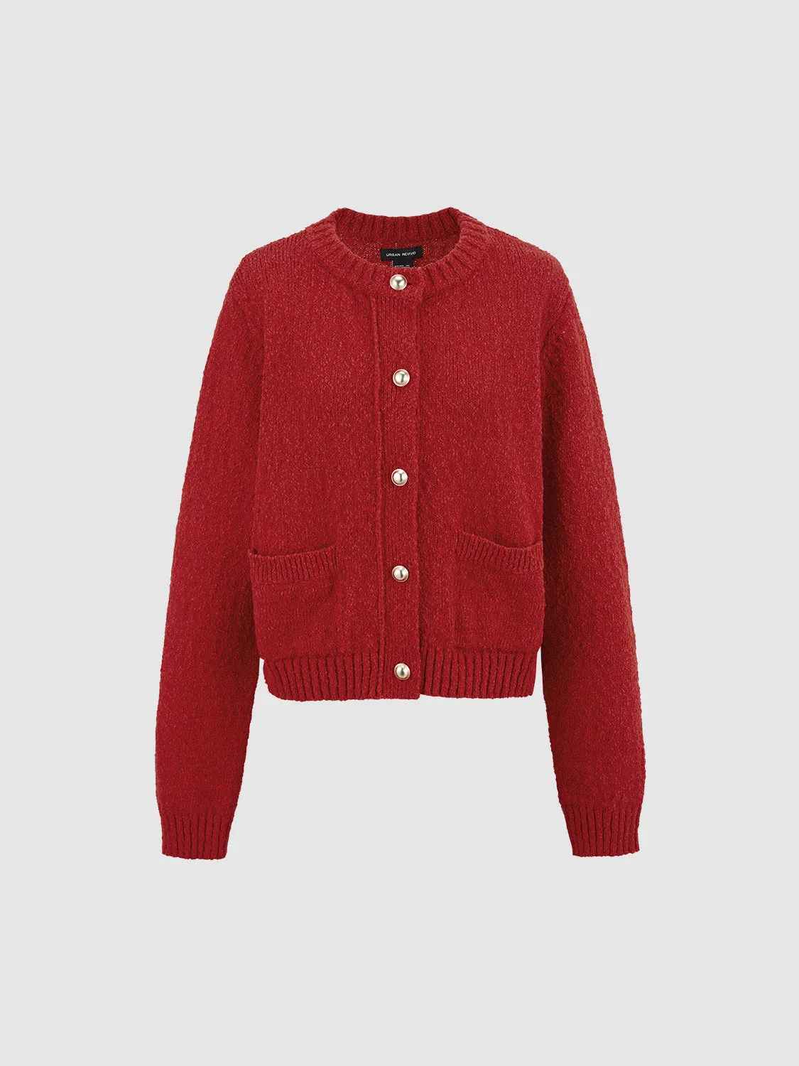 Collared Neck Knitted Cardigans