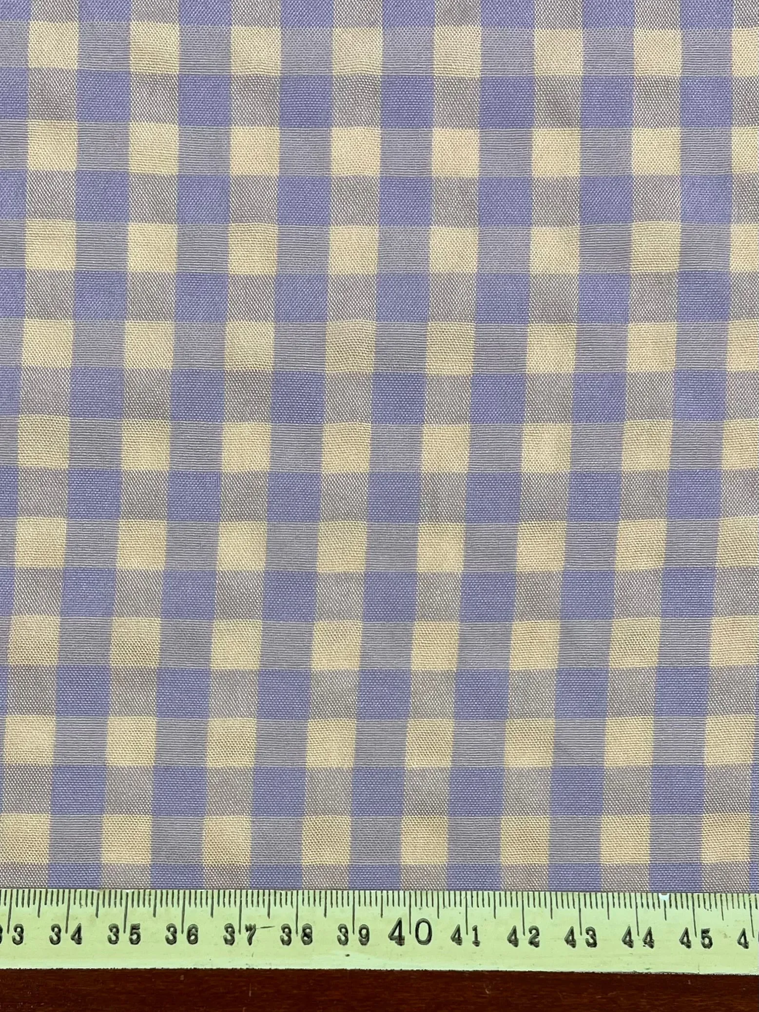 Cotton Poly - Peach & Purple Gingham - 150cm