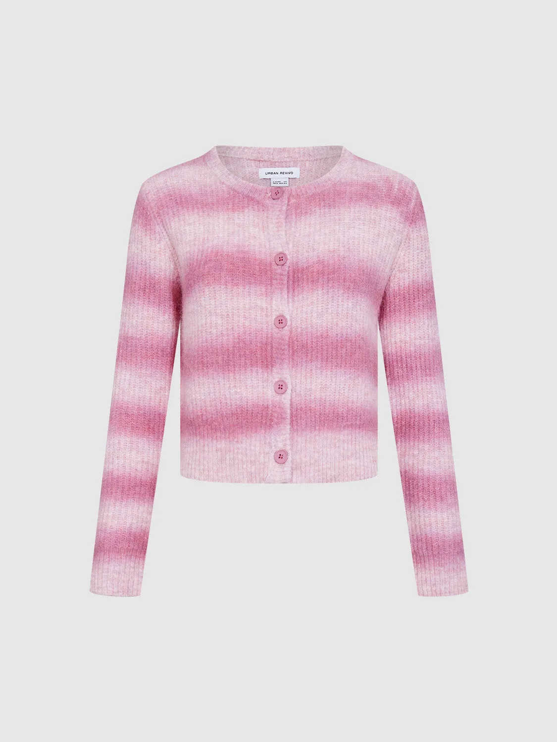 Cropped Striped Knitted Cardigans