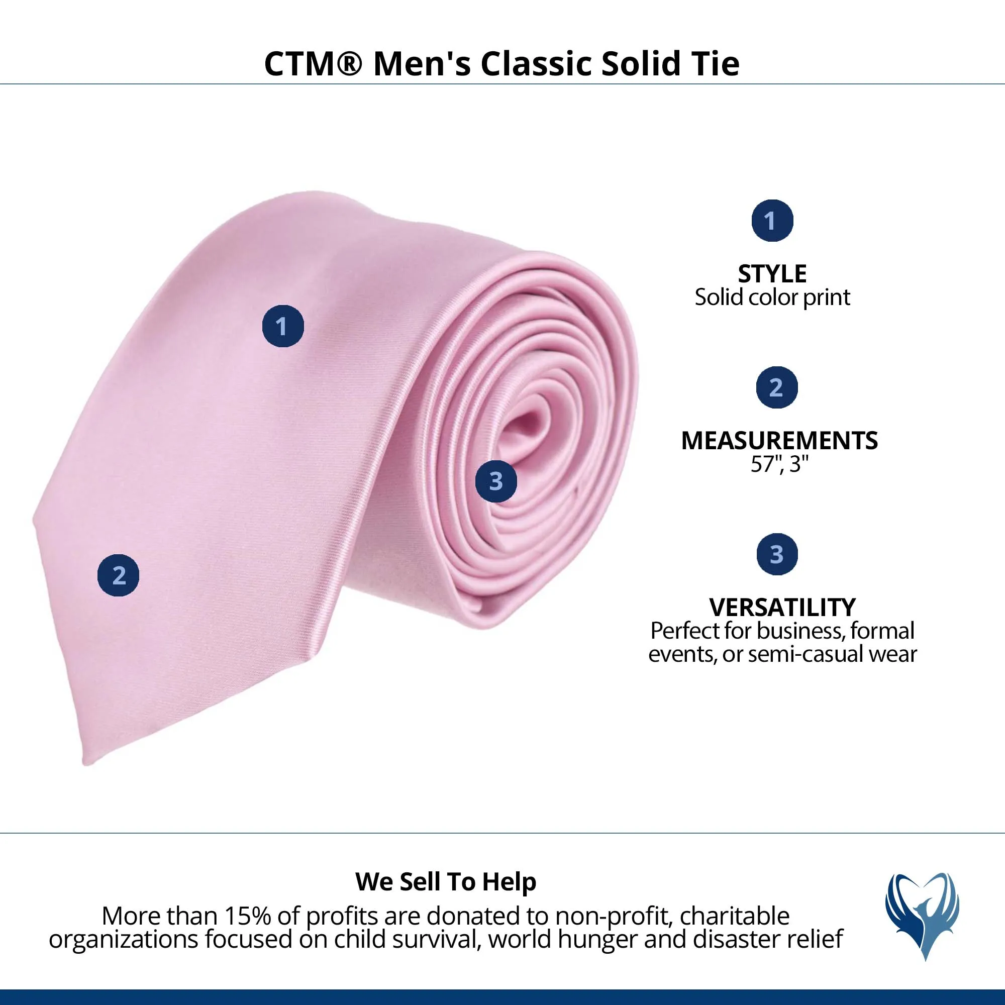 CTM® Men's Classic Solid Tie