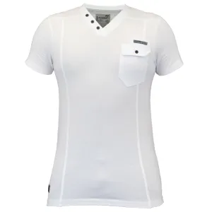 Dissident T-shirt with front pocket in white