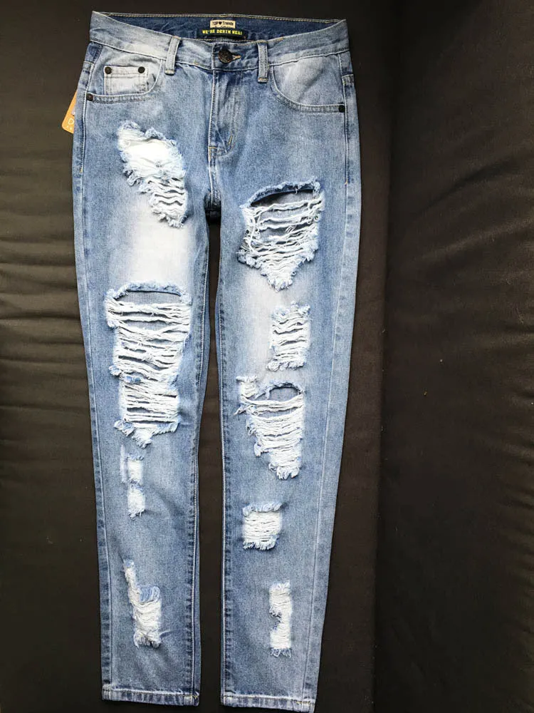 Distressed Faded Jeans Ripped Holes Skinny Jean Pants Boho Denim Festival Leggings Sizes XS Small Medium Large XL Or Plus Size XXL 2X You Choose