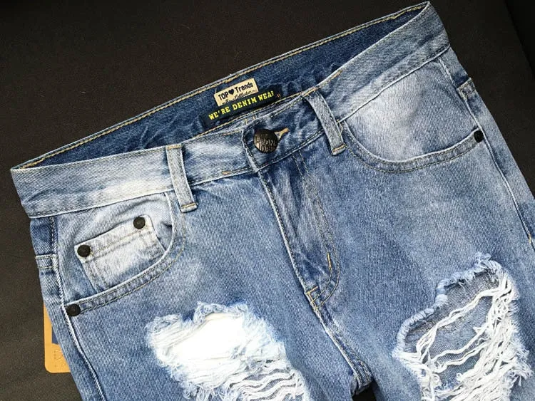 Distressed Faded Jeans Ripped Holes Skinny Jean Pants Boho Denim Festival Leggings Sizes XS Small Medium Large XL Or Plus Size XXL 2X You Choose