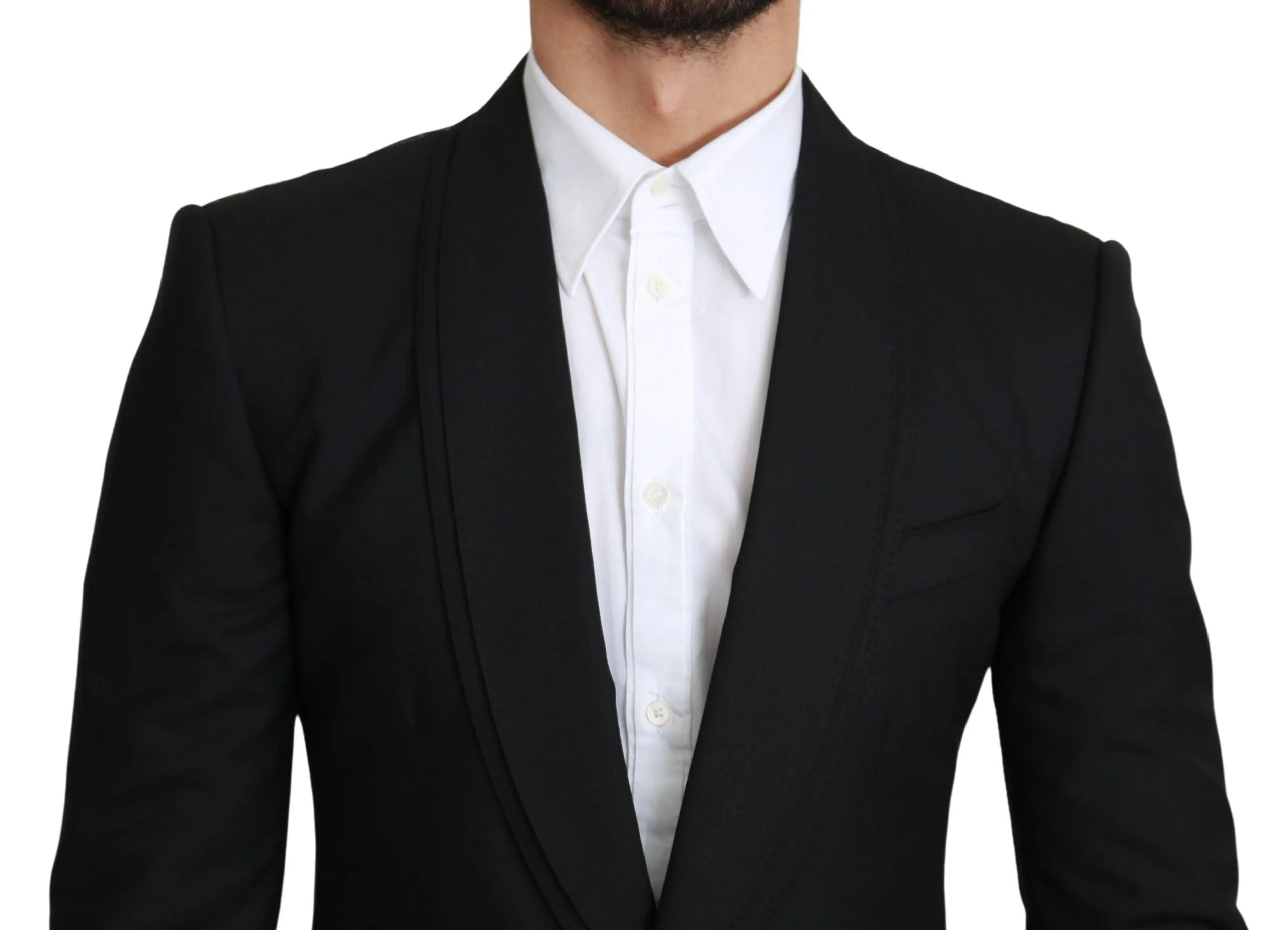 Dolce & Gabbana Black Single Breasted Formal Wool Blazer