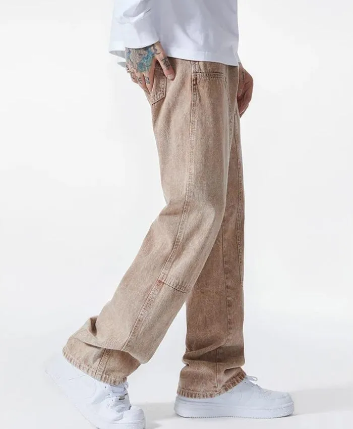 Drawstring Belt Straight Leg Jeans