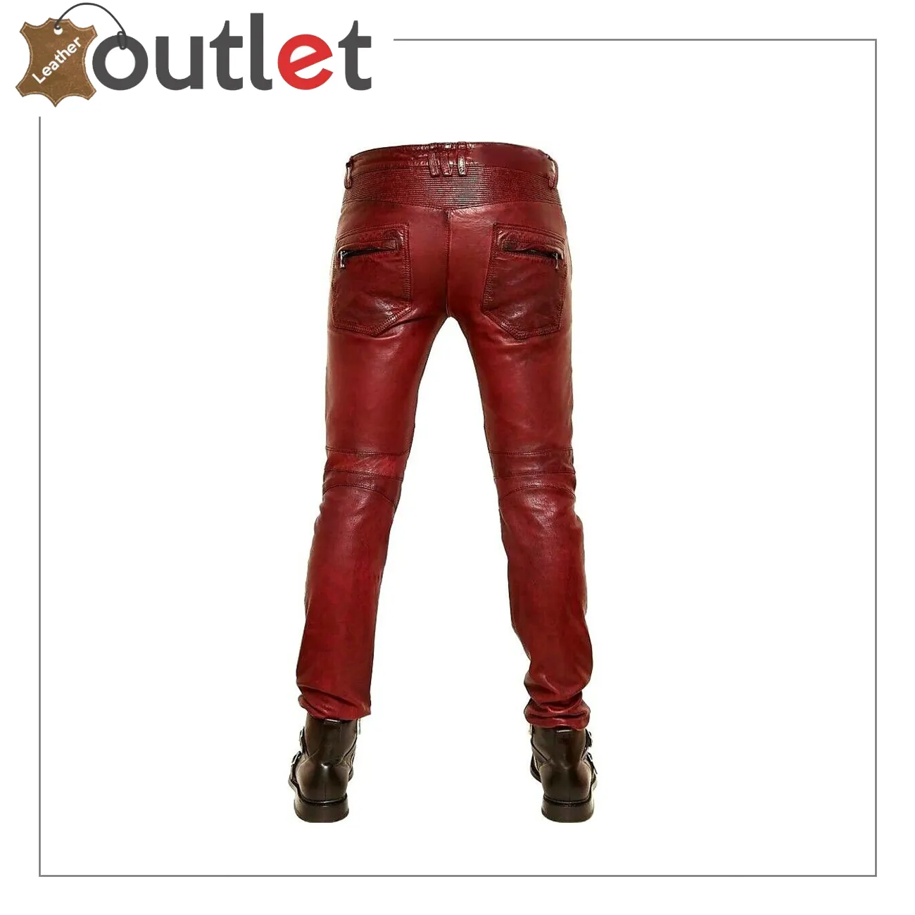 Edgy Denim Style Mens Leather Pant - Handmade Leather Pants