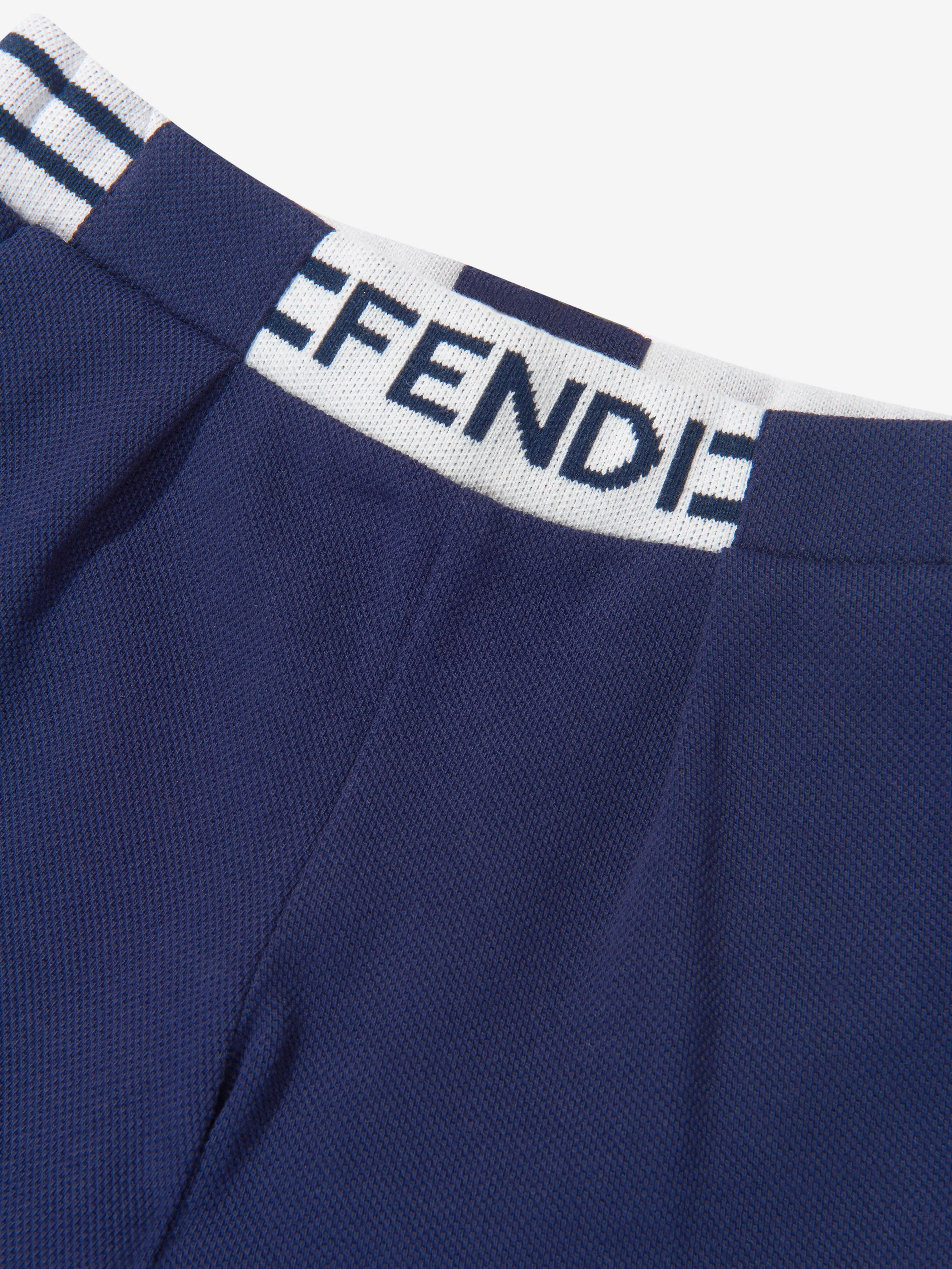 Fendi Baby Boys Cotton Pique Logo Shorts