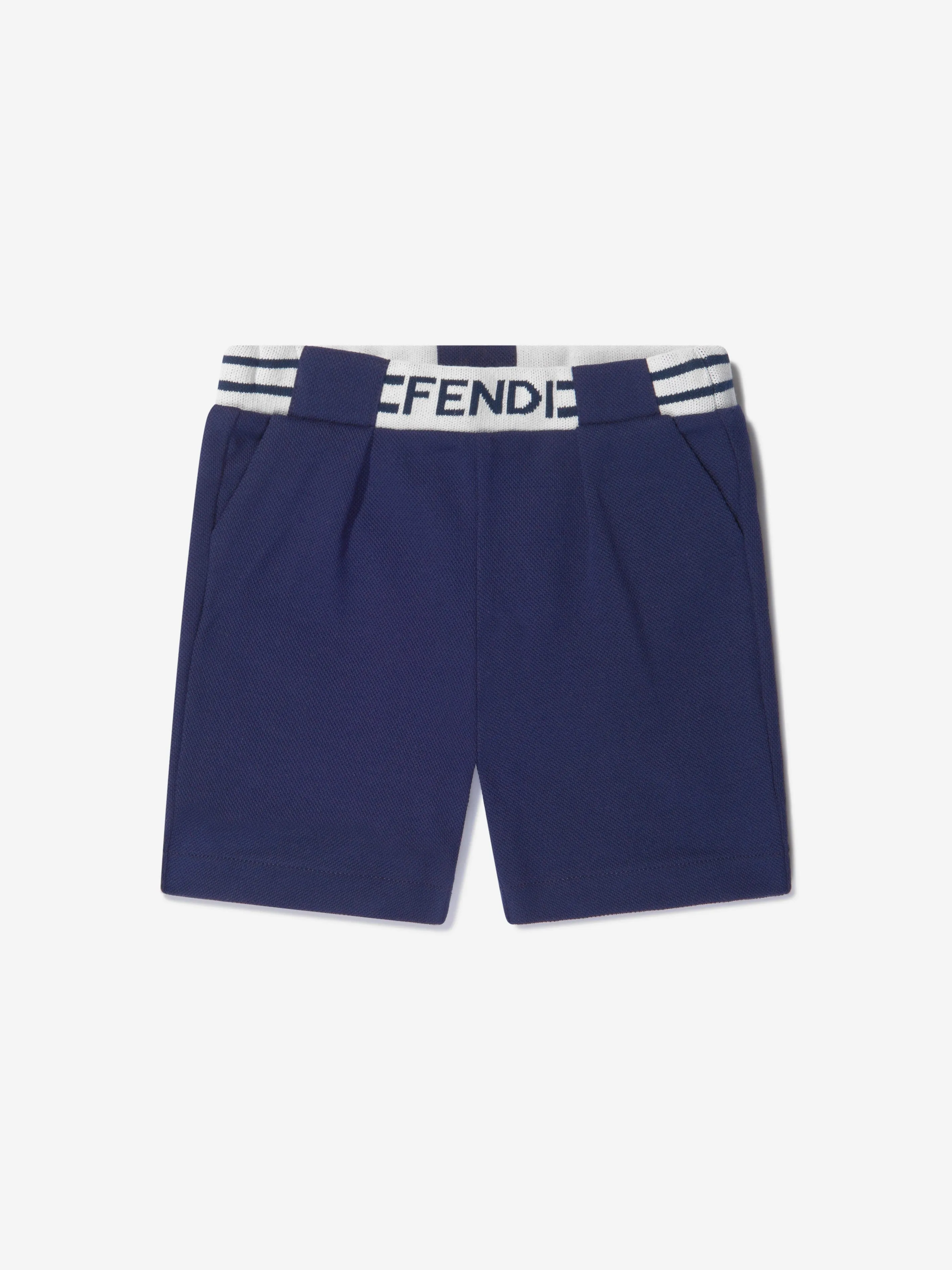 Fendi Baby Boys Cotton Pique Logo Shorts