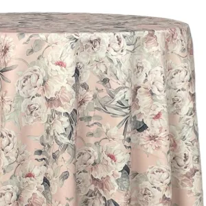 Floral Dusk (Poly Print) Table Linen in Blush