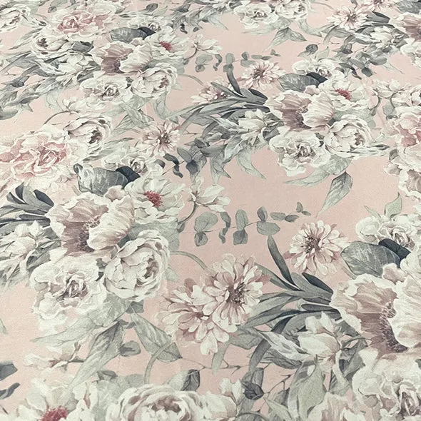 Floral Dusk (Poly Print) Table Linen in Blush