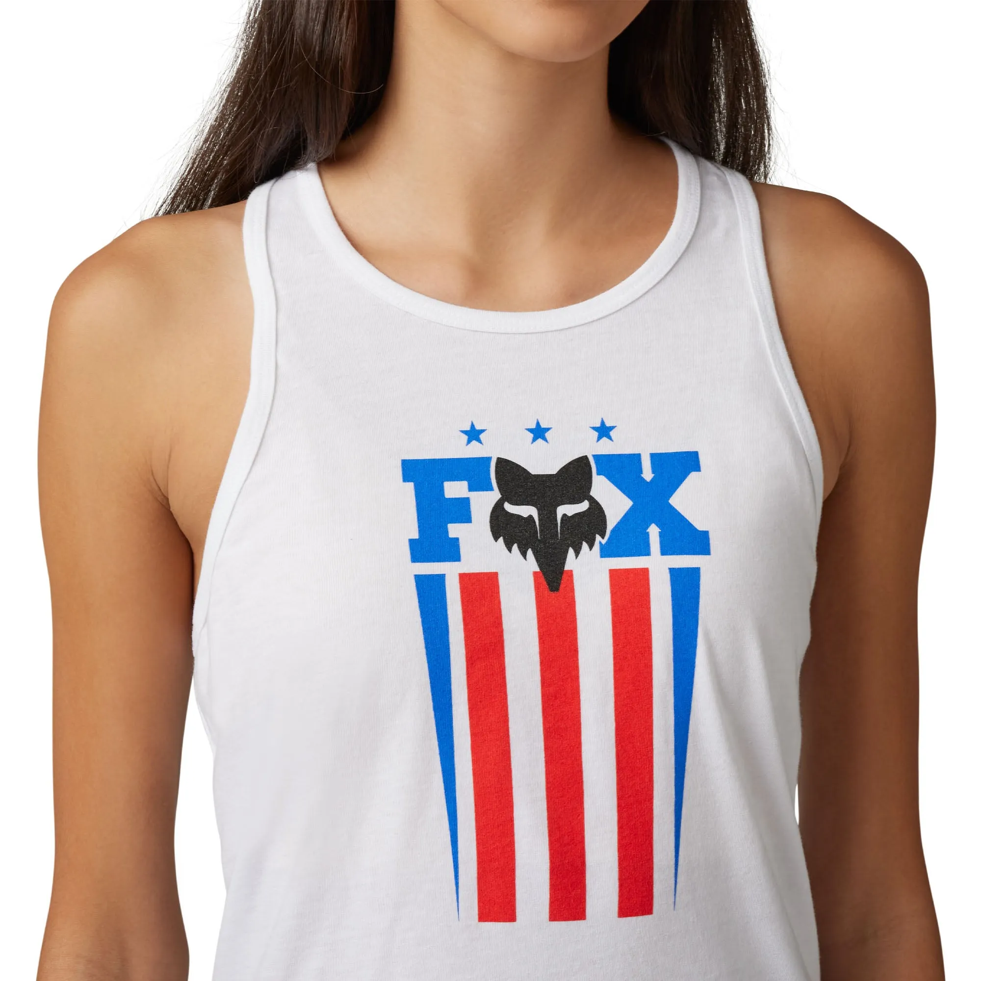 Fox Racing  Womens Unity Racerback Tank Top Shirt Sleeveless Soft Cotton White