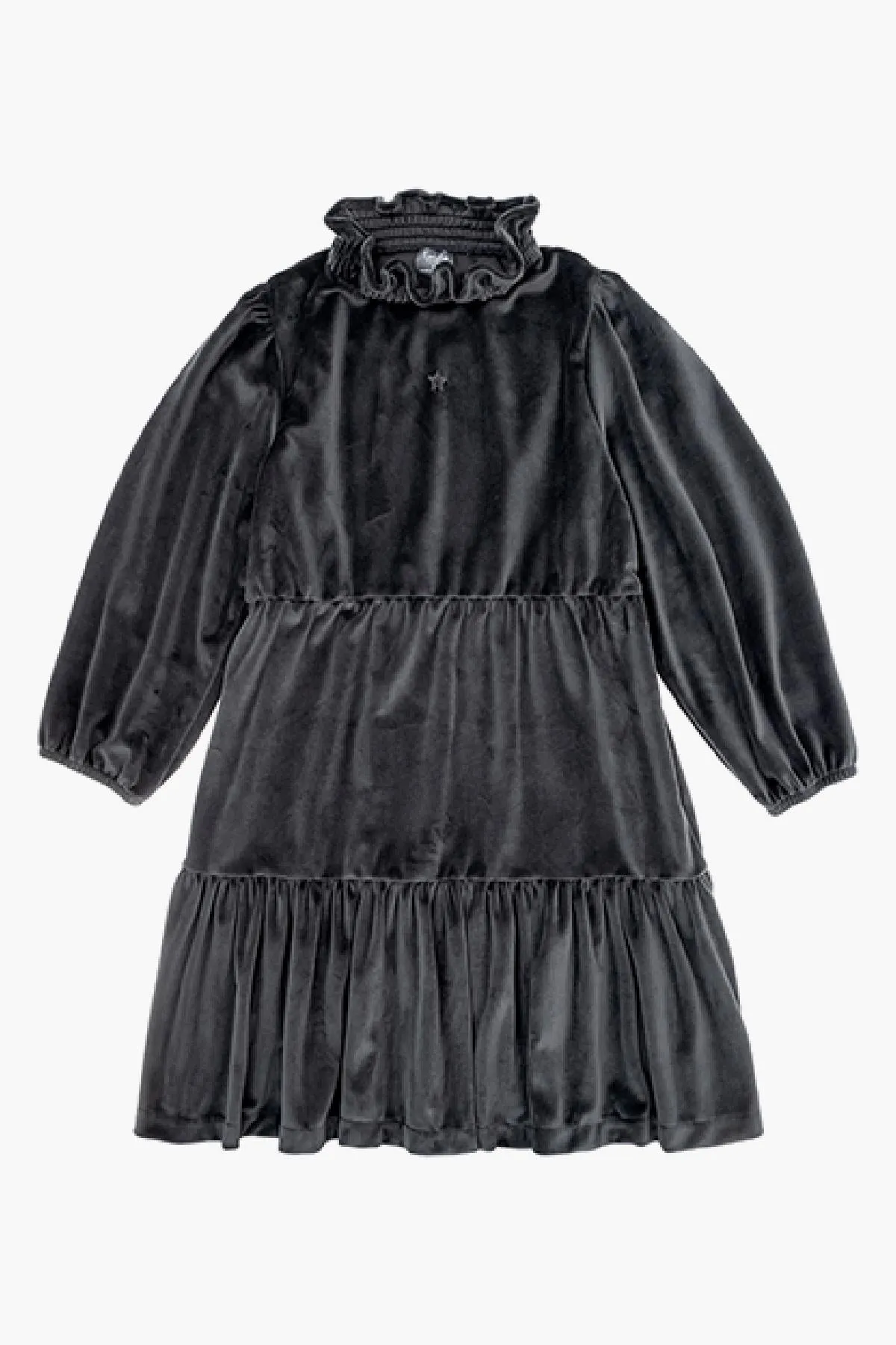 Girls Dress Tocoto Vintage Velvet Dark Grey