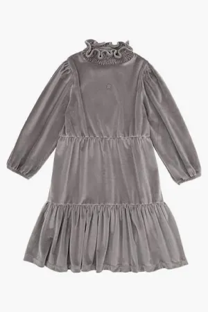 Girls Dress Tocoto Vintage Velvet Grey