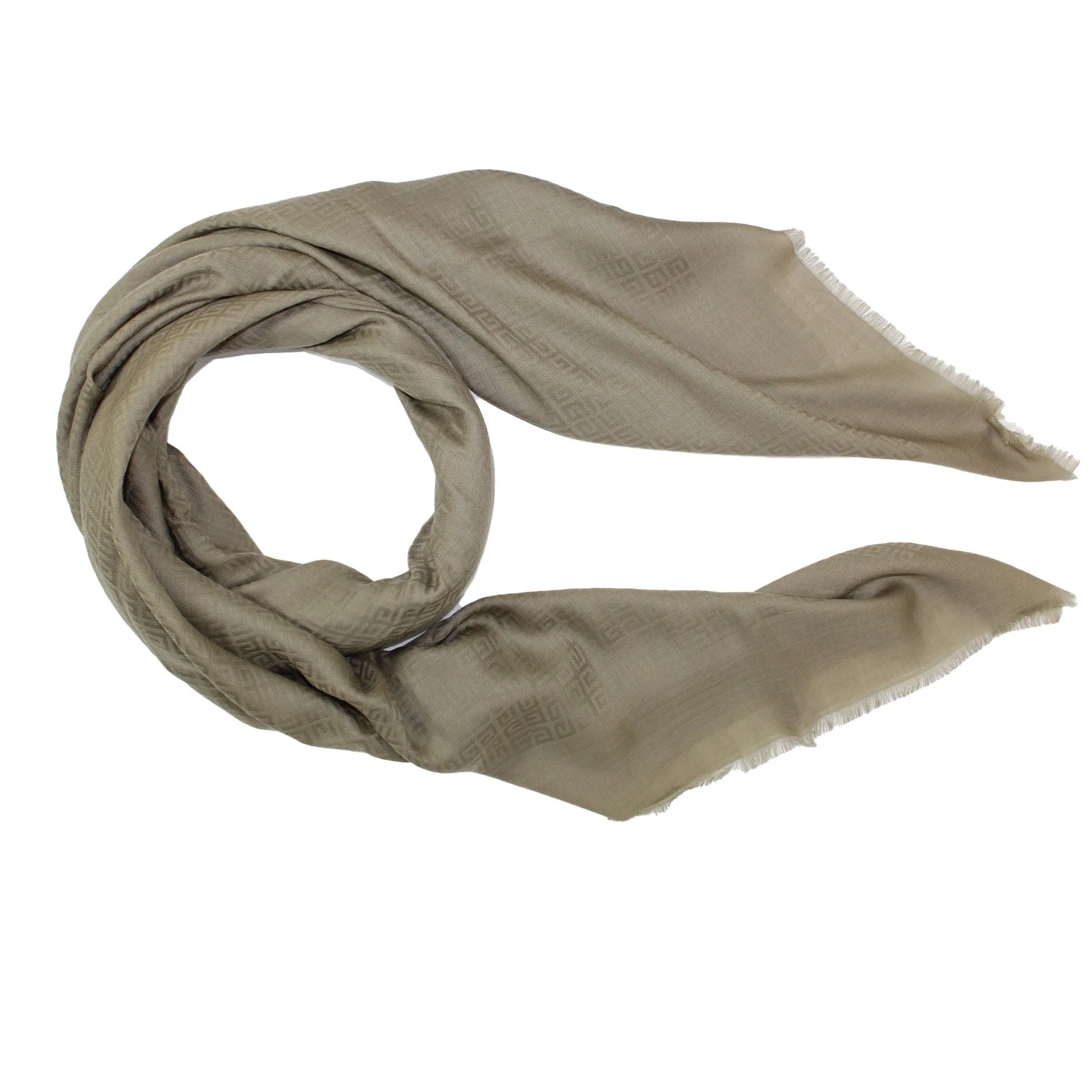 Givenchy Cashmere Scarf Taupe 4G Allover - Extra Large Square Wrap