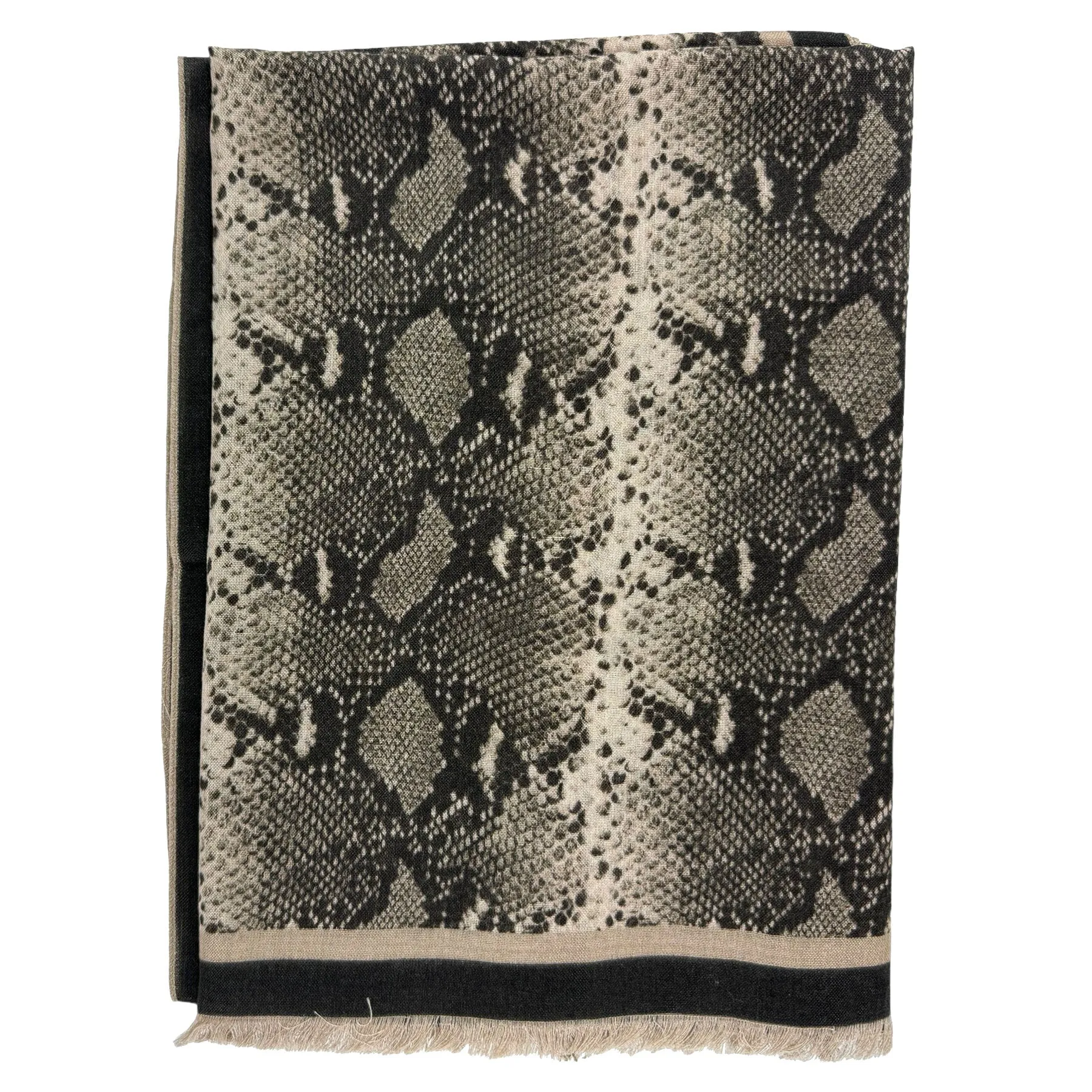 Givenchy Scarf Snakeskin Beige Black - Women Shawl