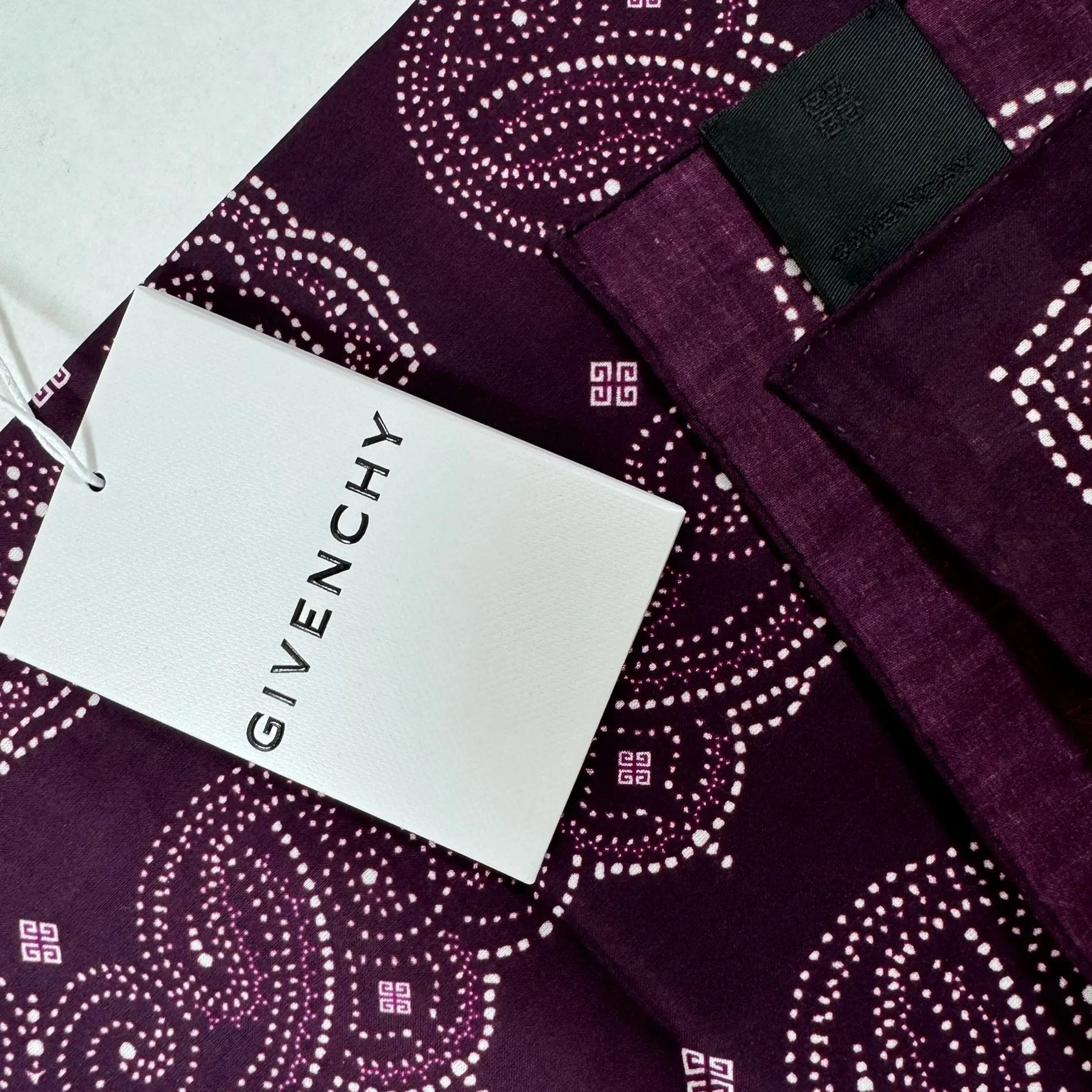 Givenchy Small Scarf Purple Paisley - Cotton Square Bandana FINAL SALE