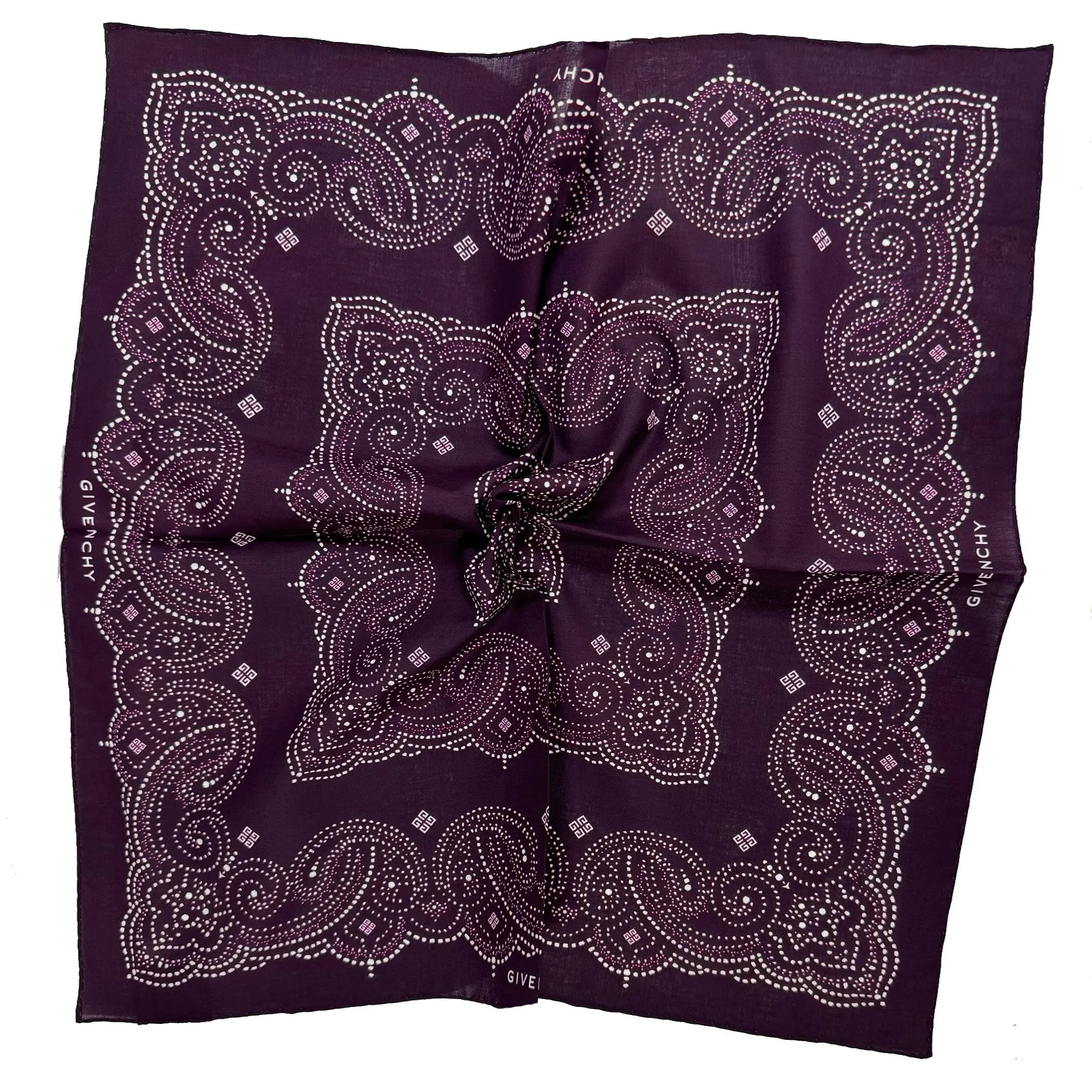 Givenchy Small Scarf Purple Paisley - Cotton Square Bandana FINAL SALE