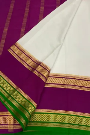 Graceful Off White Crepe Silk Saree