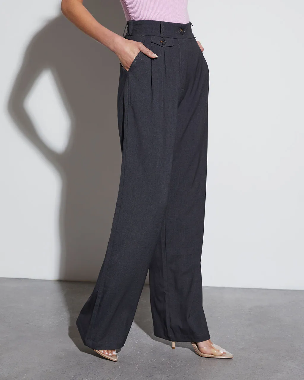 Iconic High Rise Straight Trouser Pants