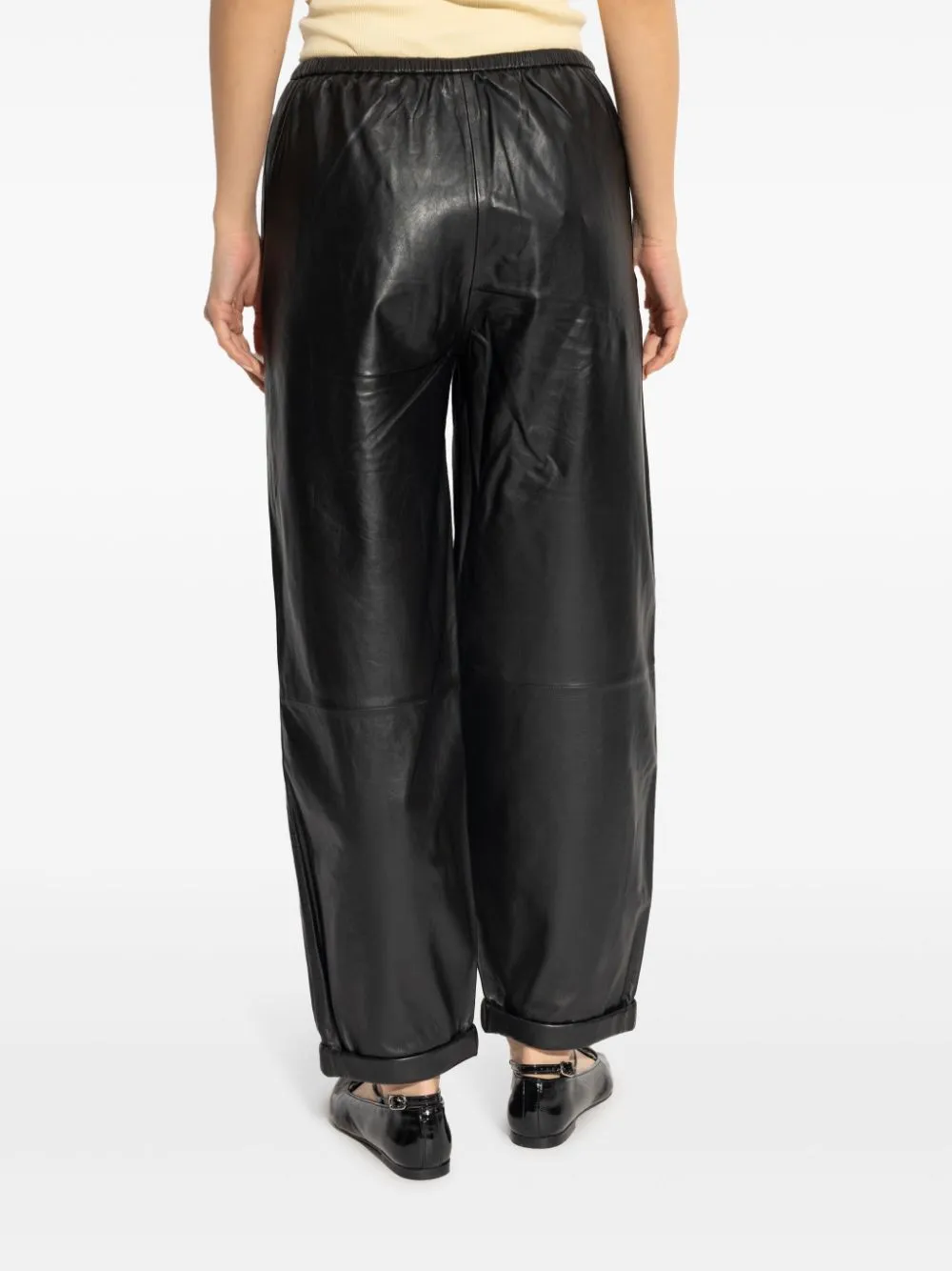 Joanni Leather Trousers in Black