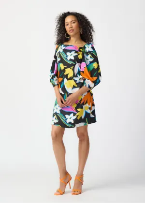 Joseph Ribkoff Floral Print Satin Dress