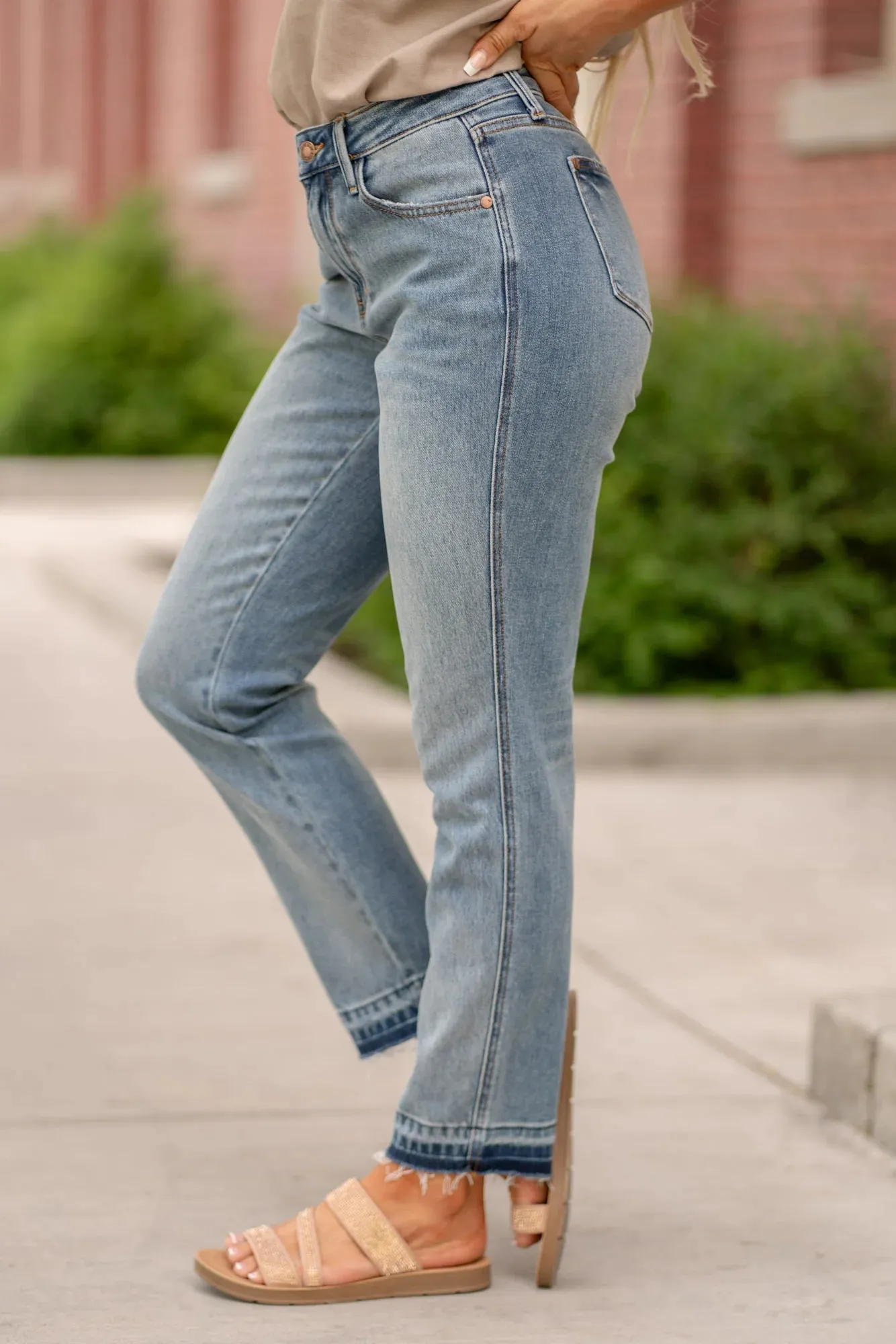 JUDY BLUE Rigid Hem Boyfriend Jeans