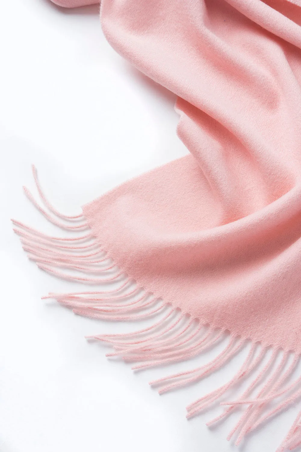 Lambswool Scarf Woven Plain Pink