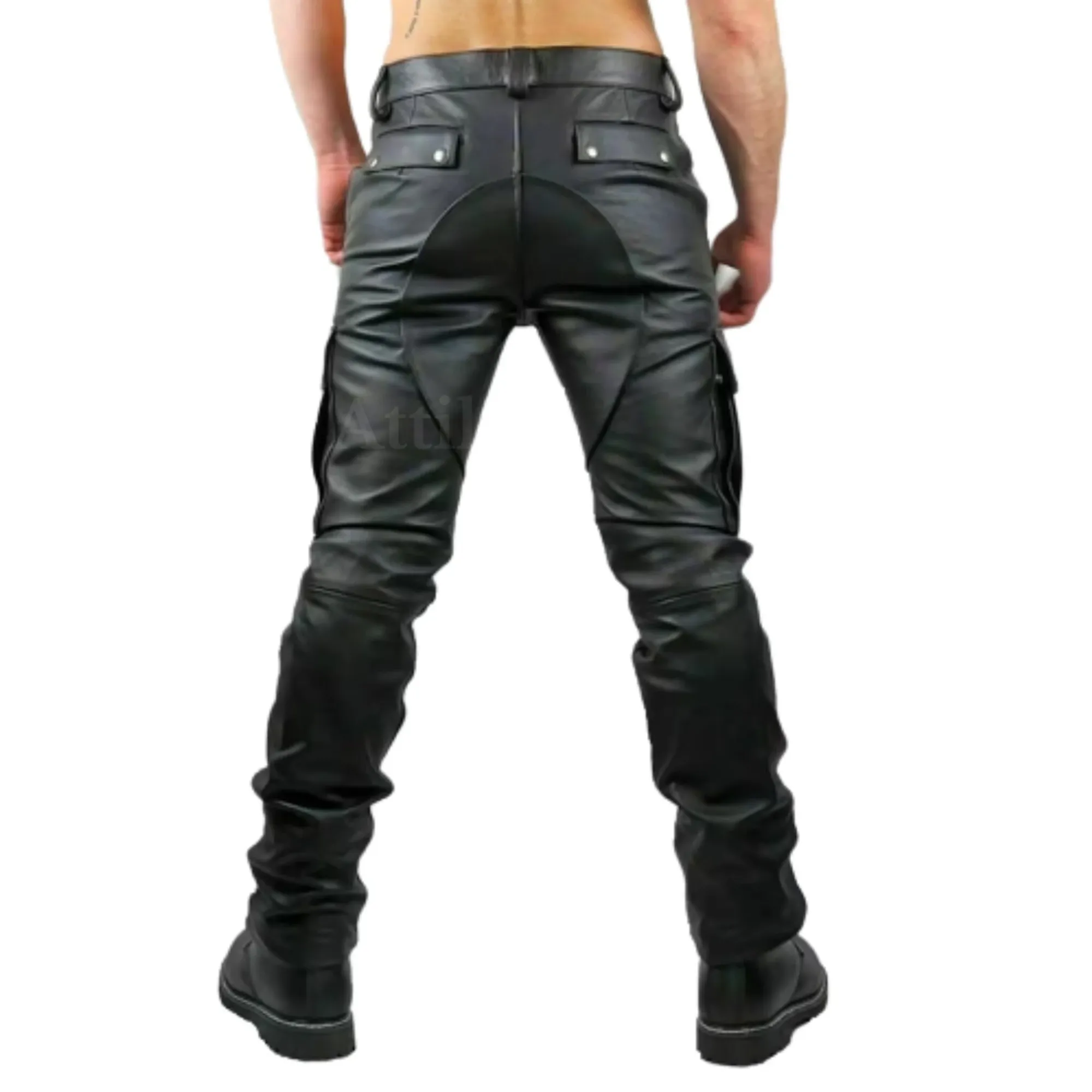 Leather Cargo Pants for Men