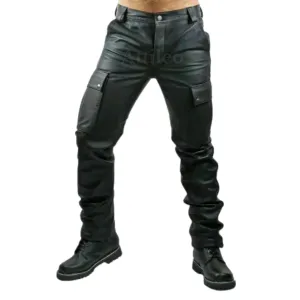 Leather Cargo Pants for Men