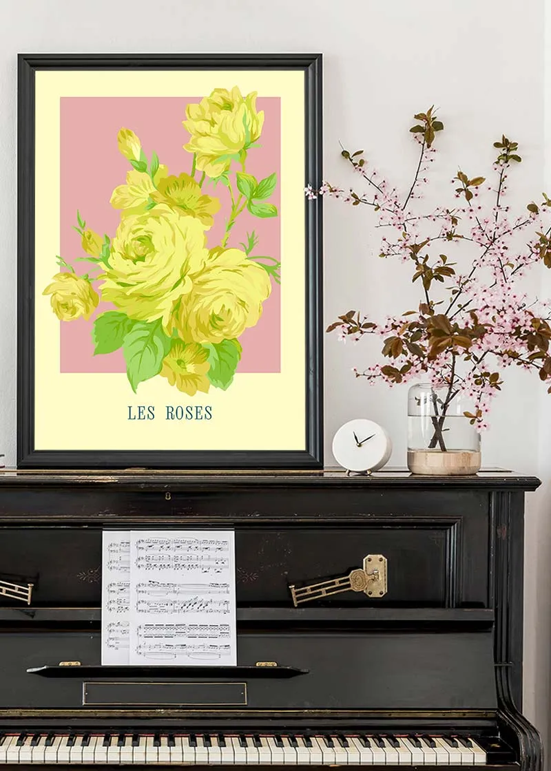 Les Roses Vintage Print