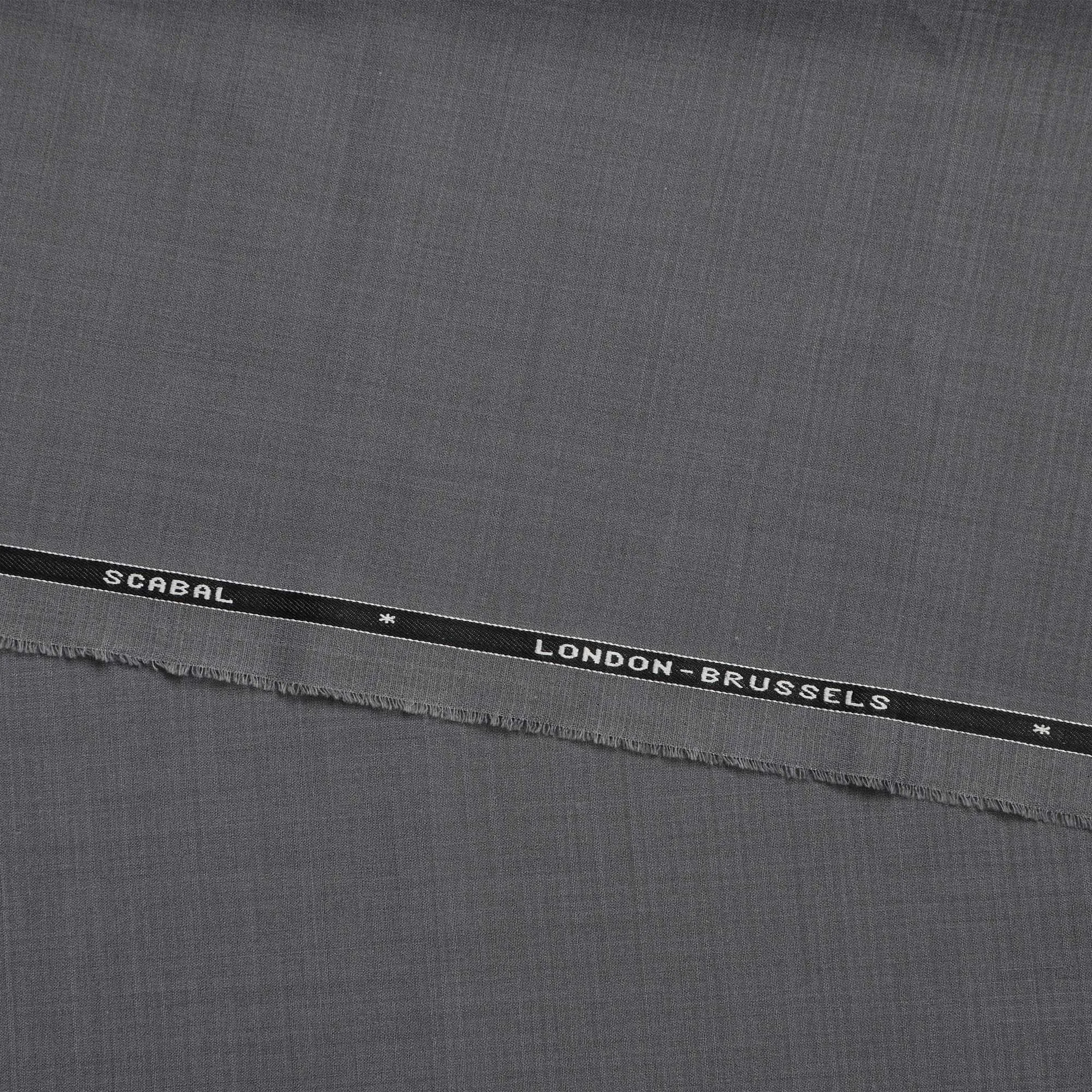 Light Grey SCABAL Super 140's All Wool Suiting Fabric - 3.5 Meters, 150 cm Width, Made in the UK-D21258