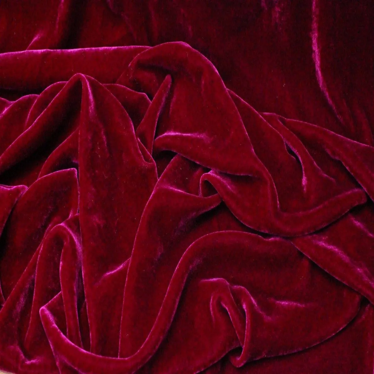 Magenta Silk Velvet Fabric