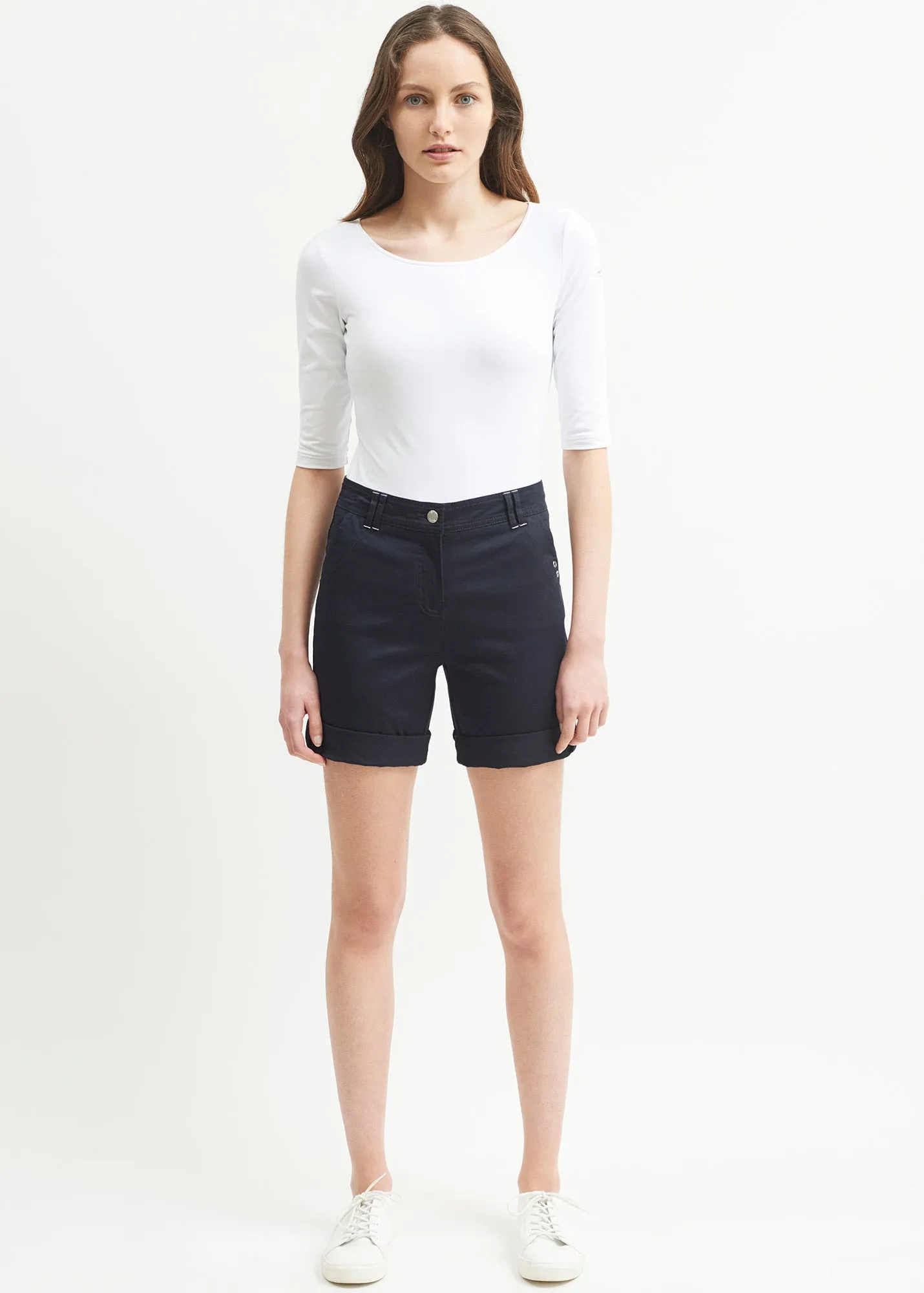 Marie Bermuda shorts - in cotton gabardine (NAVY)