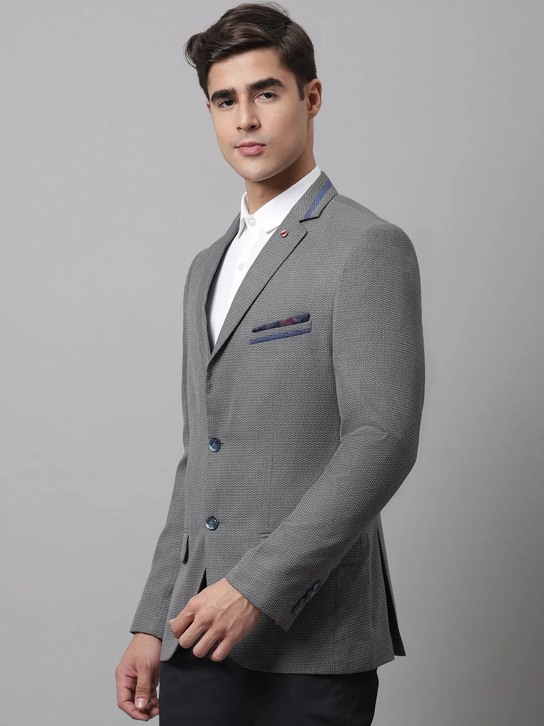 Men Grey Formal Blazer