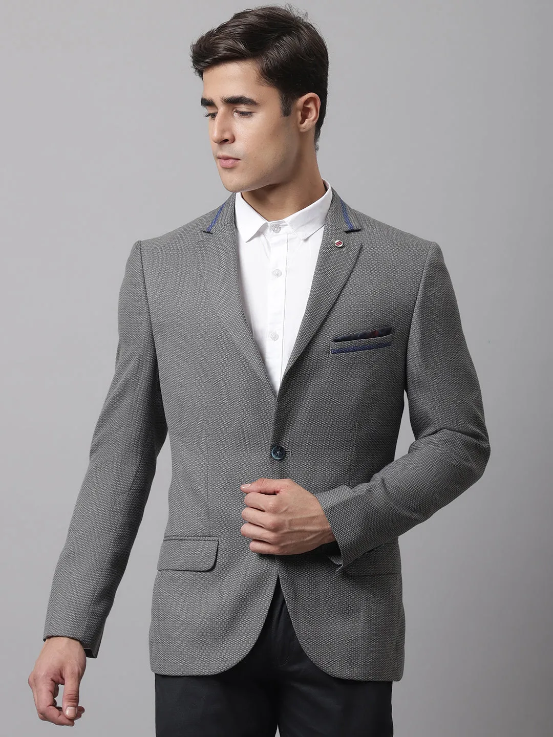 Men Grey Formal Blazer