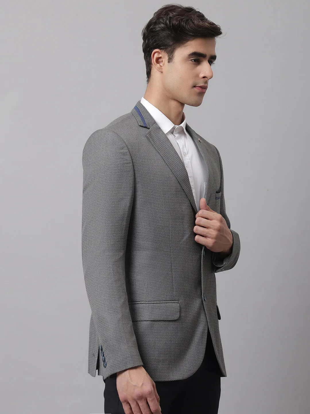 Men Grey Formal Blazer