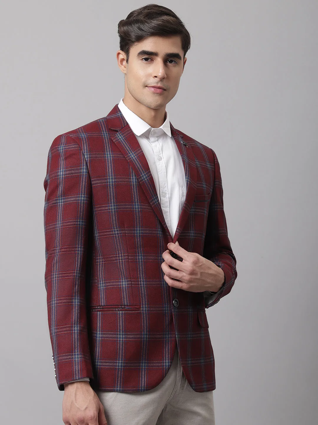 Men Maroon Formal Blazer