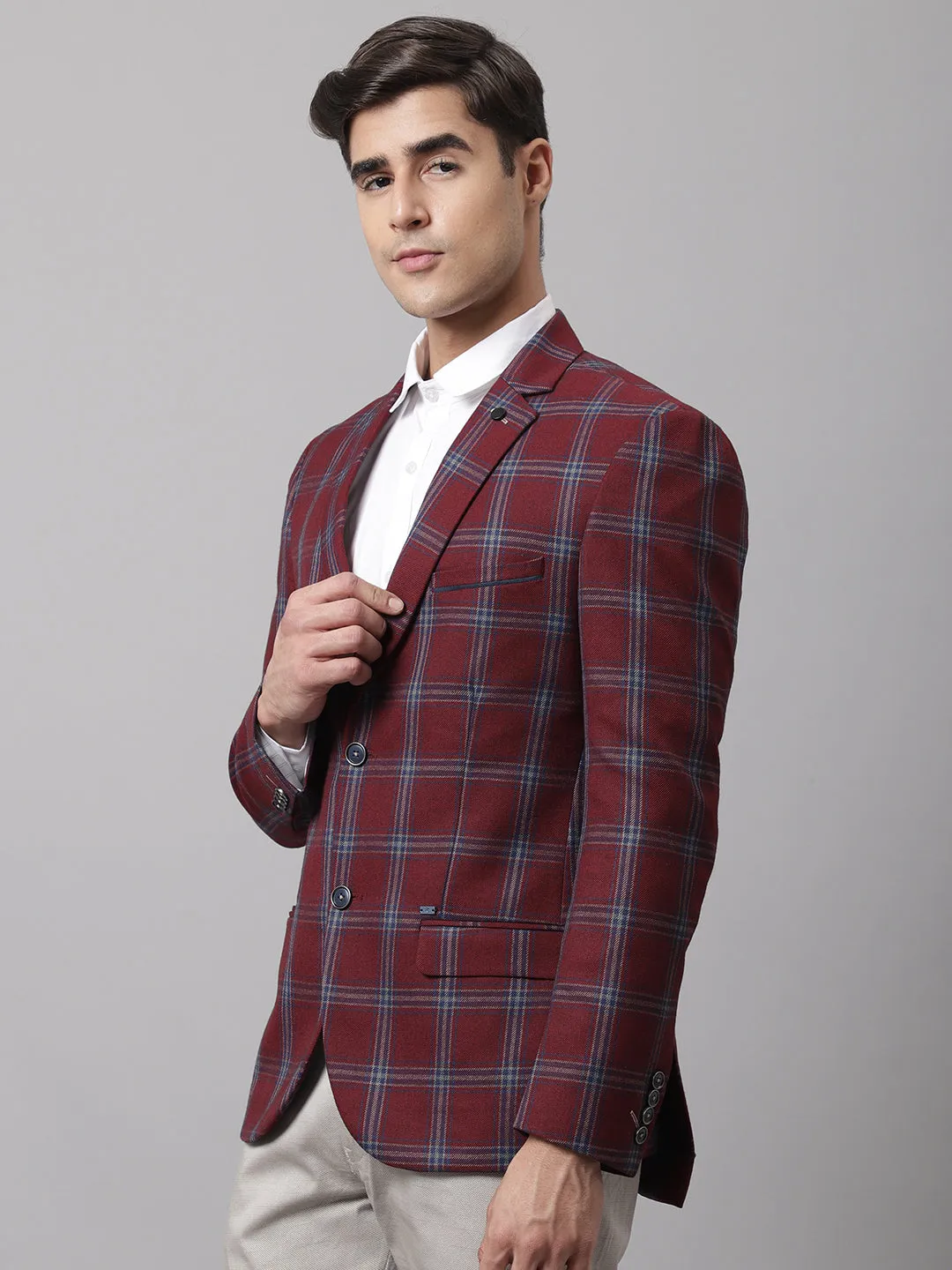 Men Maroon Formal Blazer