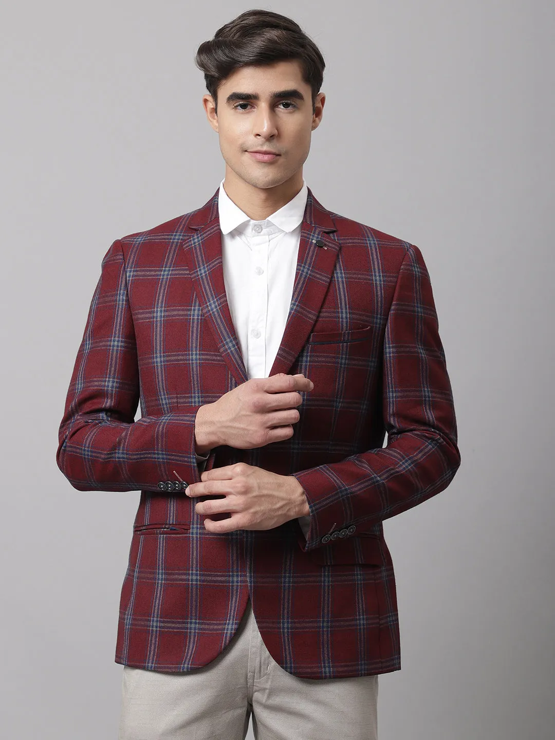 Men Maroon Formal Blazer