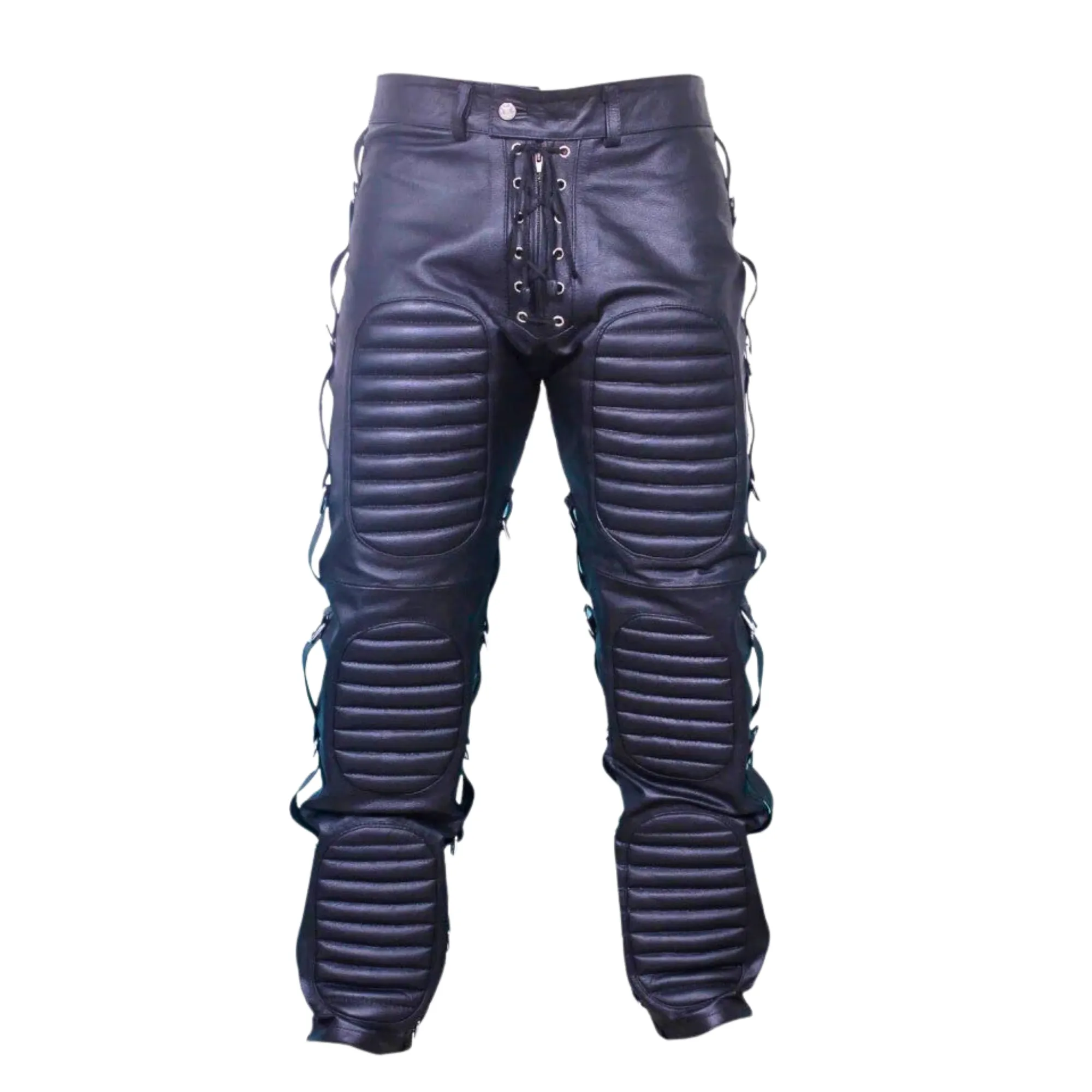 Mens Fetish Wear Black Leather Pants