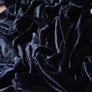 Midnight Blue Silk Velvet Fabric