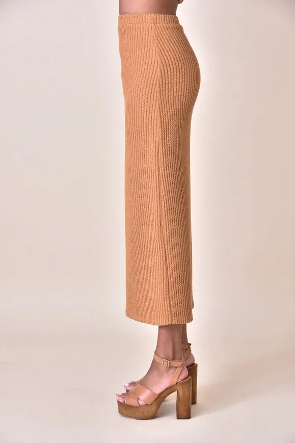 Minimalist Modest Textured High Waisted Maxi Skirt